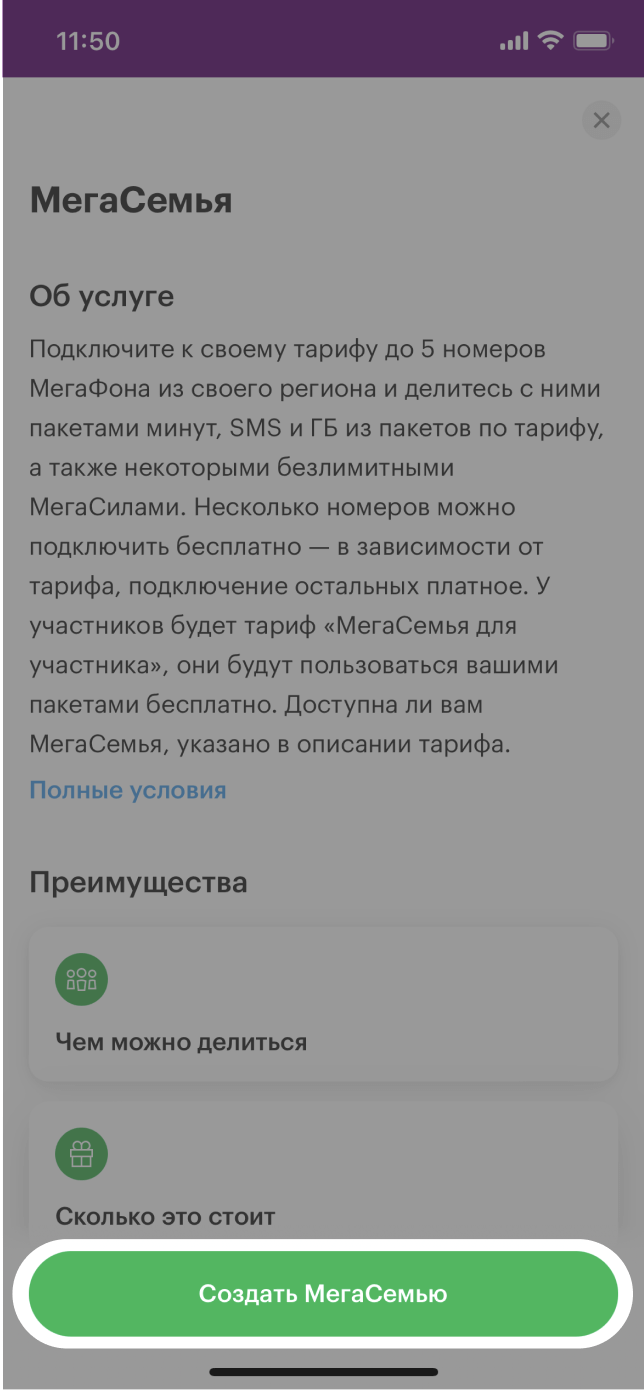 МегаСемья услуга от МегаФона: описание, условия подключения Новгородская  область